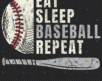 Eat Sleep Baseball Repeat Funny Baseball Player Png, Retro Groovy Baseball Png, Baseball Mom Gift, Baseball Lover Png, Baseball Vibes Png