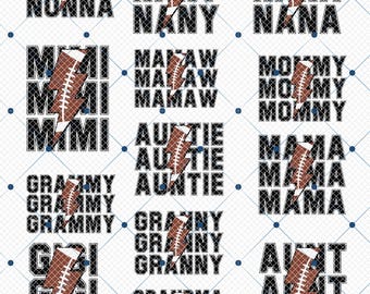 Football Png Bundle, Retro Style Png, Football Mommy Png, Football Nana Png, Football Gigi Png, Football Aunt, Football Season, Game Day Png