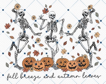Fall Png,Fall Breeze and Autumn Leaves,Skeleton png, Halloween Skeleton Png,Jack o Lantern png, Skeleton Pumpkin spice Png, Trendy Halloween