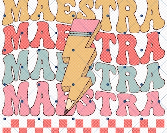 Maestra Png, Maestra Teacher, In My Maestra Era Back To School Png, Personalized Maestra, Spanish Teacher Png,Dual Language,Gift For Maestra