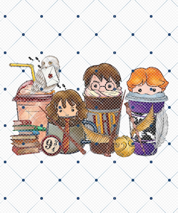 Harry Fall Coffee Png, Retro Halloween Coffee Png, Pumpkin Spice Latte Iced Warm Autumn Png, HP Coffee Png,HP Halloween Png,Coffee Lover Png