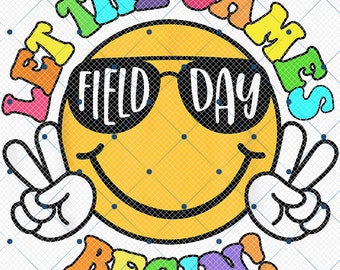 Field Day Let The Games Begin Kids Boys Girls Teachers Digital Png, Field Day Let The Games Begin Png, Trendy Field Day Png, School Out Png