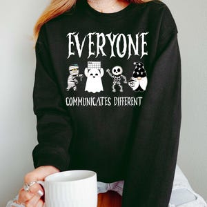 Everyone Communicates Differently Png, Halloween Sped Teacher Png, Inclusion Holiday Png, Aac Slp Halloween Png, Trendy Halloween Png