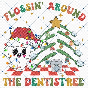 Dentist Christmas PNG For Sublimation Dental Christmas Png Happy Holiday Christmas Gift For Dentist Office Holiday Png, Christmas Tree png