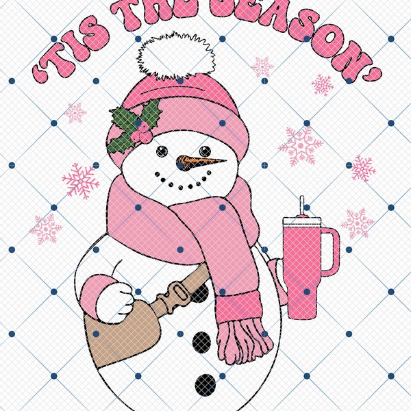 Tis the Season PNG, Snowman PNG, Trendy Christmas, Bougie Snowman Tumbler, Retro Christmas Png, Snowman Bougie,Boujee,Belt Bag Png,Christmas