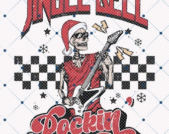 Jingle Bell Rockin PNG, Jingle Bell Skeleton Rockin Christmas, Christmas png, Xmas Skull Png, Skeleton Christmas png, Trendy Christmas Png