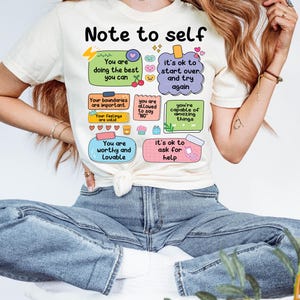 Note To Self Mental Health Png, Mental Health Png, Inspirational Png, Kindness Png, Motivational Quote, Self Love png, Notebook Paper Png