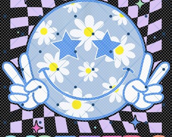 Mental Health Matters Png, Mental Health Png, Smile Face Png, Flower Png, Retro Groovy Png, Download Png, Sublimation Design Png