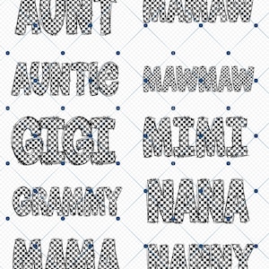 Mega Bundle Mama PNG, Nana Aunt Gigi Mama Mamaw Mimi Granny Auntie Sublimation Bundle, Mama Trendy Png, Western png, Retro Checkered Designs