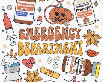 Emergency Nurse Fall Png, Spooky Nurse Png, Halloween Png, Boo Boo Nurse Png, Halloween Gift For Nurse, ICU ER RN Nurse Png, Spooky Season