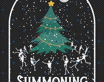 Summoning The Holiday Spirit Png, Christmas trees png, Christmas skeleton Png, Witchcraft, Creepmas, Creepy Christmas, Trendy Christmas Png