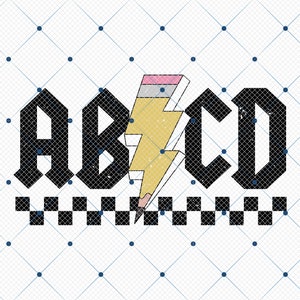 ABCD Teachers Pencil Lightning Bolt Back To School Kids Png, Back To School Png,  ABCD Alphabets Back In Class Back To School Png