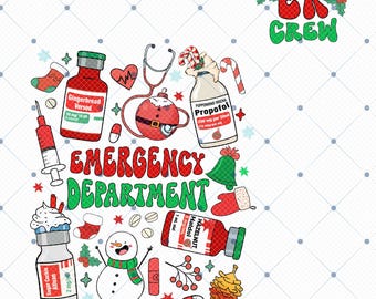Nurse Christmas Png, Emergency Department Png, ER Crew Png, Christmas Png, ER Nurse Png, Emergency Nurse, Er Tech Emergency Room, Xmas Png