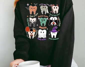 Halloween Dental Life Png, Halloween Dentist Png, Retro Halloween Png, Spooky Dental Assistance, Dental Hygienist Png, Pediatric Dentist Png