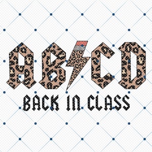 ABCD Back In Class Png, Leopard Lightning Bolt ABCD Teacher Alphabet Png, Happy First Day Of School, Back To School Png, Teacher Png