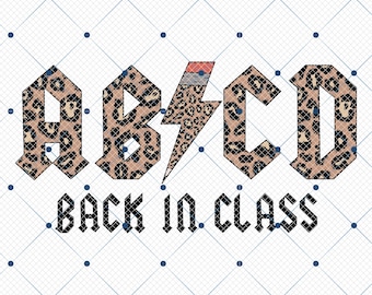 ABCD Back In Class Png, Leopard Lightning Bolt ABCD Teacher Alphabet Png, Happy First Day Of School, Back To School Png, Teacher Png