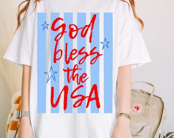God Bless The USA Png, American Girl Png, Red White Blue Png, Independence Png, 4th of July Png, 250 year America Png, America Trending