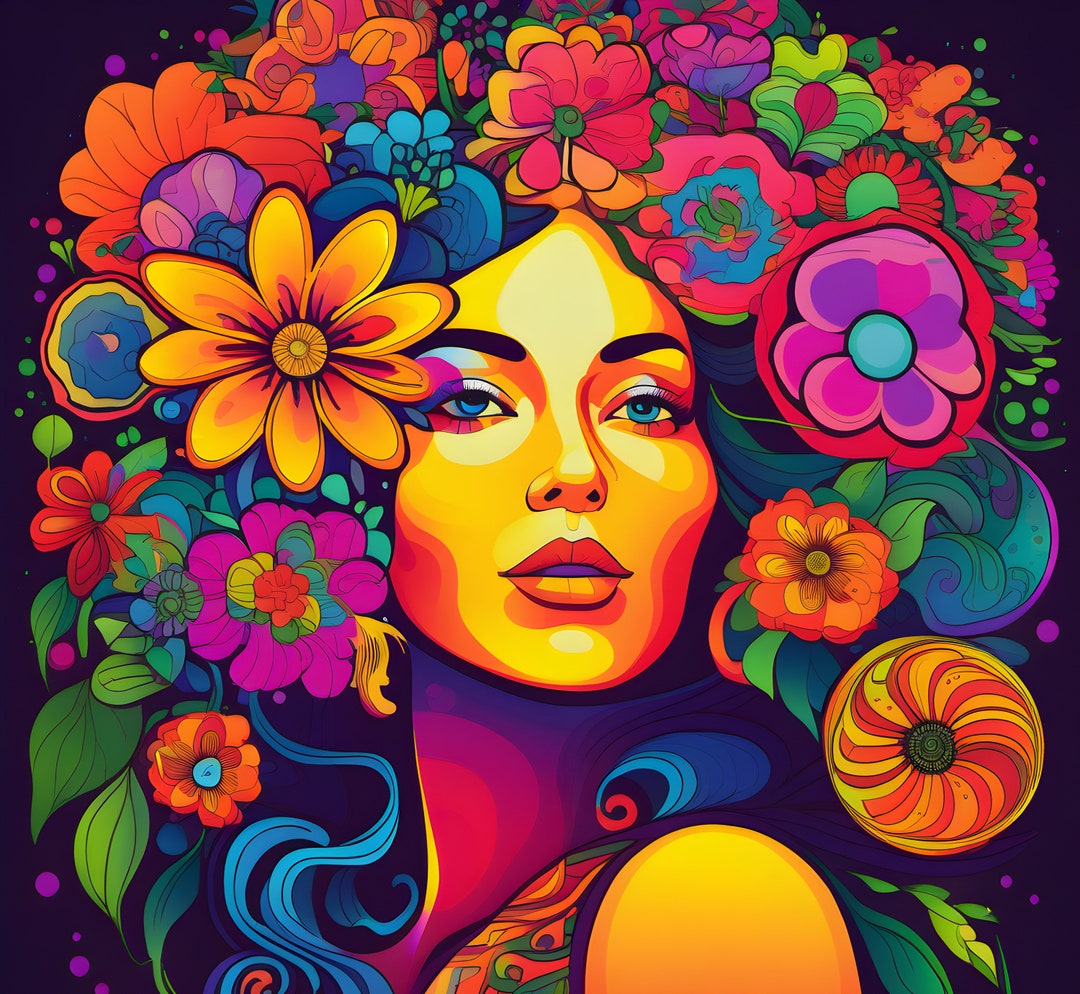 Digital Art Photo of Abstract Flower Lady Etsy