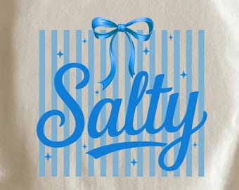 Coquette Salty PNG, Sarcastic Beach Quote Png, Retro Blue Striped Png, Trendy Sassy Coastal Png, Summer Vibes Design Png, Digital Download