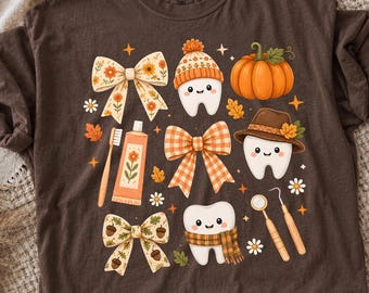 Dental Assistant PNG, Coquette Fall Tooth Png, Fall Dentist Pumpkin Png, Dentist Bow Pumpkin Tooth Png, Dentist Design Digital Download