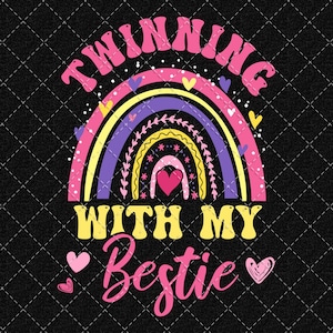 Twinning Mit Meinem Bestie Png, Freundschaft Tag Beste Freunde, Lustiger Zwilling Passender Zwillinge Tag Freund Png Digital Download