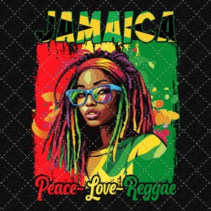 Jamaica png, Peace Love Reggae png, Jamaicaans meisje png, Jamaica ontwerp png, Jamaica vlag png digitale download