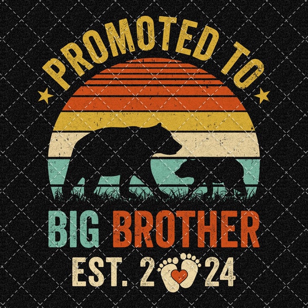 Kids Promoted To Big Brother 2024 Soon To Be A Brother Bear Png, Big Brother, Baby Announcement, New Brother Png Digital Download