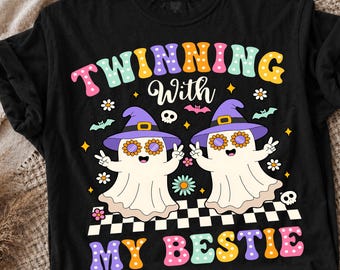 Twinning With My Bestie PNG, Twin Day Png, Matching Twinning Design Png, Twinning Halloween For Kids Png, Witch Bestie Digital Download