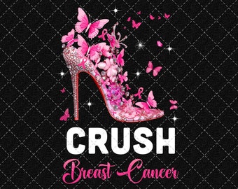 Crush Breast Cancer Png, Breast Cancer Png, Breast Cancer Awareness Png, In October We Wear Pink, Pink Awareness Ribbon Png Digital Download
