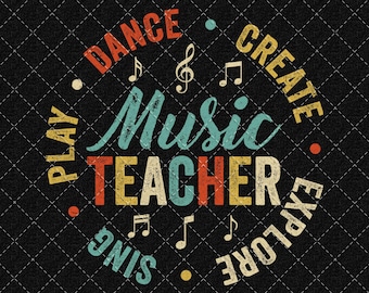 Music Teacher PNG, Retro Music Teacher Design, Music Life Png, Teacher Life Png, Music Teacher Saying Png,  (Digital Download)