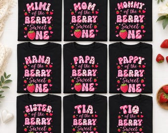 Bundle Family Berry Sweet One PNG, Strawberry Birthday Girl Png, Birthday 1st Design Png, Berry Birthday Party Png, Digital Download