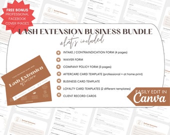 Eyelash Extension Forms - Editable Lash Consent Templates, Consultation Forms, Esthetician Forms, Lash Forms, Eyelash Aftercare Cards