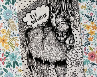 Lil Sebastian (Parks and Rec) Postcard | Hand Drawn Print