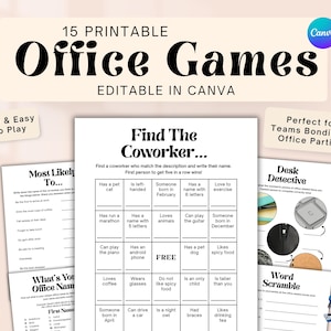Office Games for Team Building, Fun Icebreaker Activities, Work Party Games, Staff Coworker Engagement Ideas, Get to Know You Games Bundle