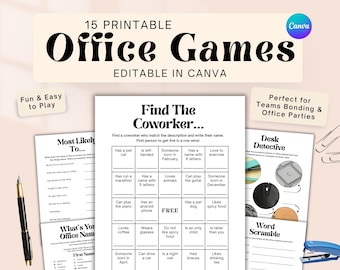 Office Games for Team Building, Fun Icebreaker Activities, Work Party Games, Staff Coworker Engagement Ideas, Get to Know You Games Bundle