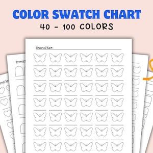Color Swatch Chart Printable, Blank Color Swatch Template, Alcohol Markers Test Sheet, Digital Download PDF for Artists, Color Practice Page