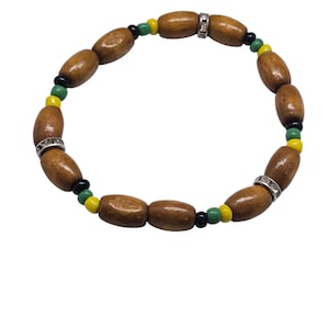 Jamaica Wooden Beaded Fashion Stretch Bracelet