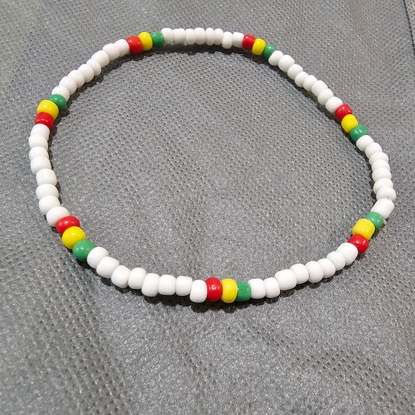 One love Rasta Beaded Fashion Stretch Bracelet /Anklet