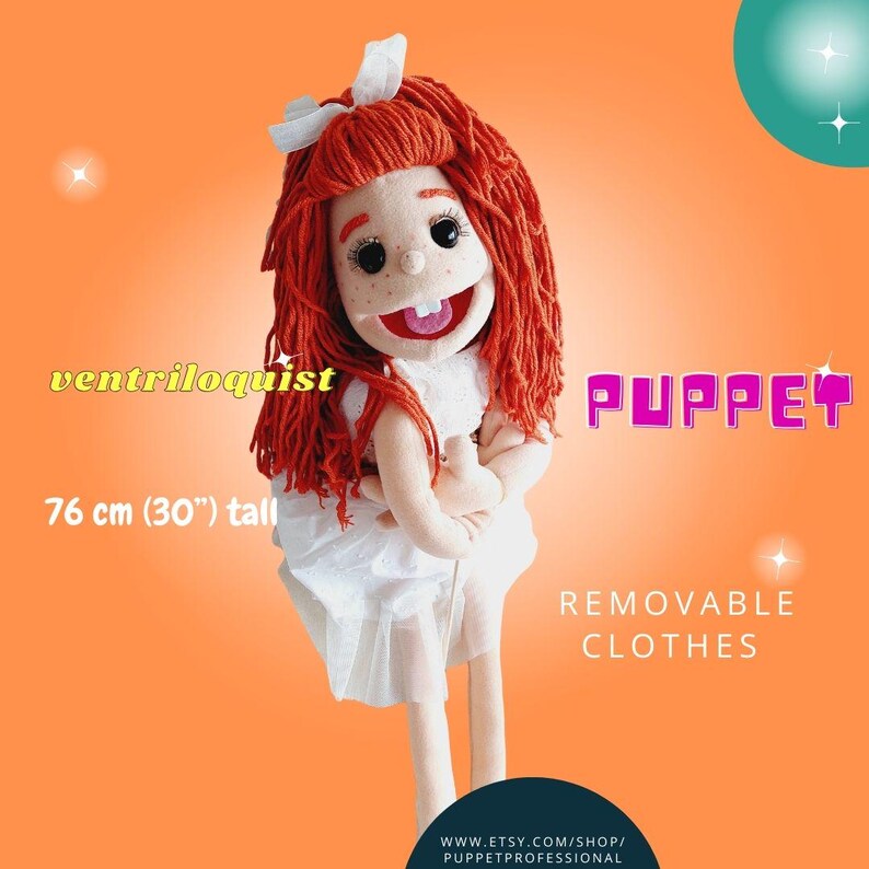 Puppet Professional Dual Entry Stage&Ventriloquist-Back and Bottom Access Handmade For Adults Theatre,Storytelling- Honey 76cm(30”)Full Body image 10