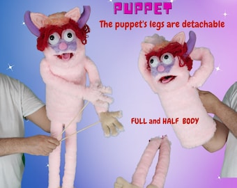 Professional Cat Puppet: Half & Full Body, Detachable Legs, 35"