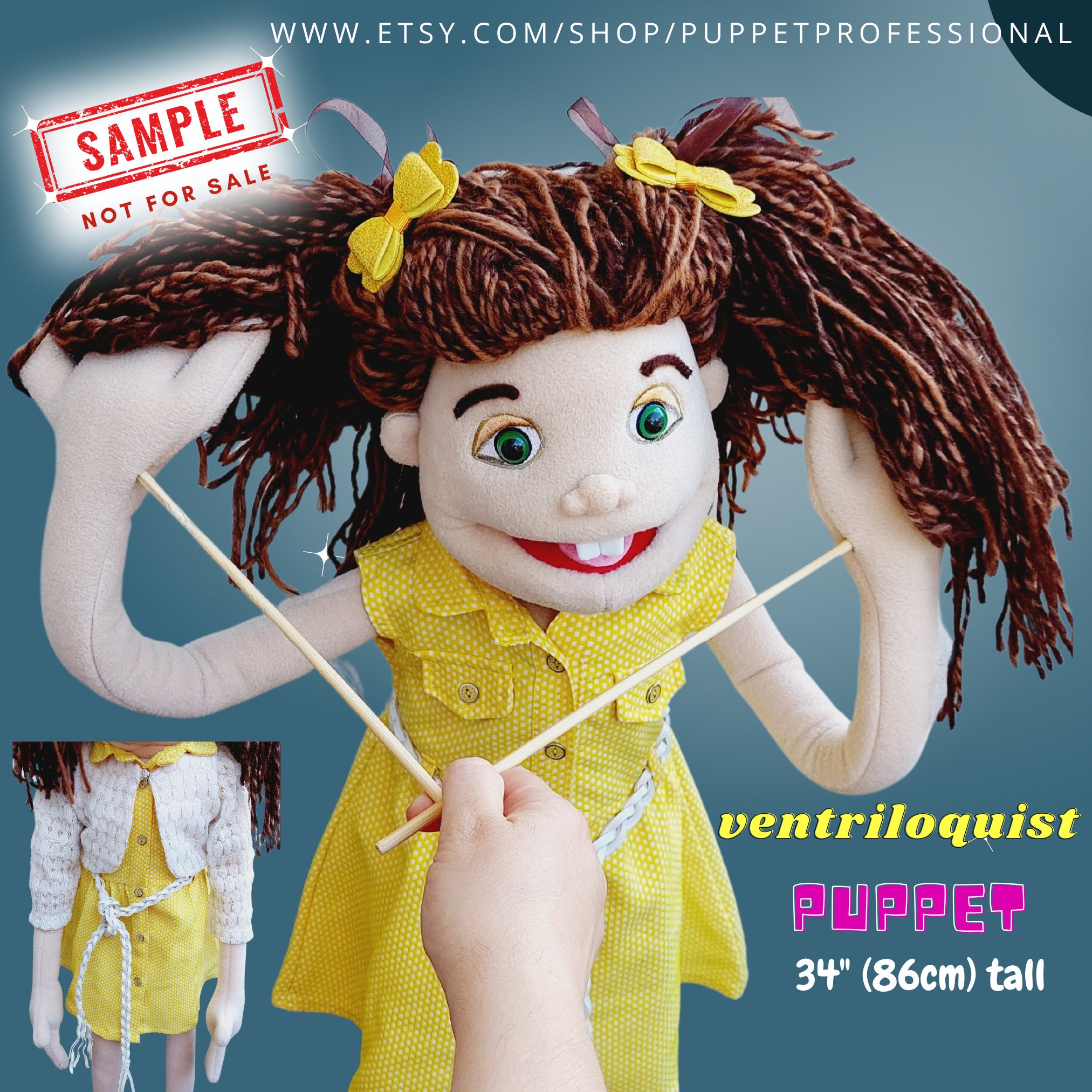 Jeffy Feebee Marionnette Jouet - Poupée en Peluche Douce en Peluche pour  Marionnette À Main, Marionnette Ventriloque Fille av