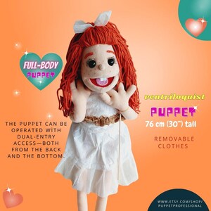 Puppet Professional Dual Entry Stage&Ventriloquist-Back and Bottom Access Handmade For Adults Theatre,Storytelling- Honey 76cm(30”)Full Body image 7
