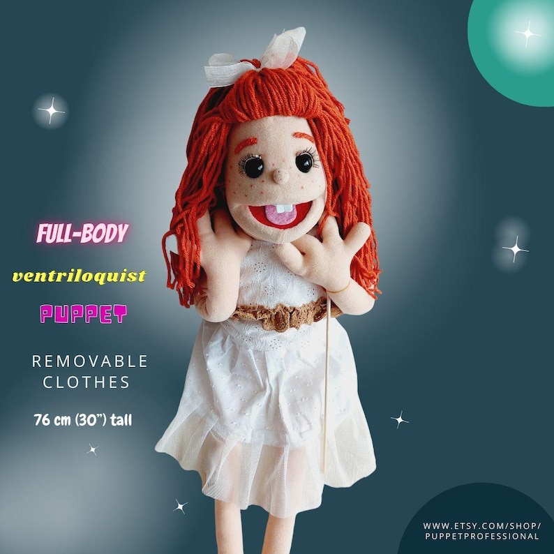 Puppet Professional Dual Entry Stage&Ventriloquist-Back and Bottom Access Handmade For Adults Theatre,Storytelling- Honey 76cm(30”)Full Body image 12
