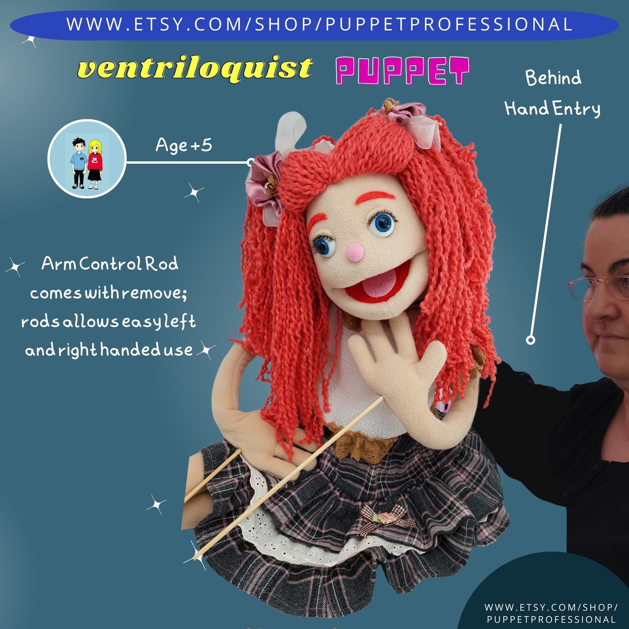 Puppet Professional Ventriloquist Dummy Puppet Adult Theatre Stage