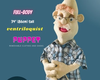 Ventriloquist Puppet Professional For Adults & Custom Puppets personalized Gift For Birthday Be Master In Puppet Theatre! Grandfather 86cm