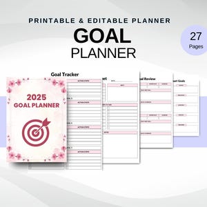 Goal Planner Template | Canva Editable Goal Setting Organizer