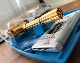 24K Gold Plated Gillette 179 (Slim) Adjustable Razor Set – L2 (1966)