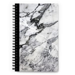 Elegant Marble Design Spiral Notebook | Aesthetic Marble Print Journal for Daily Notes | Sketches and Creative Writing | 140 Dotted Pages
