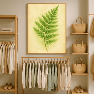 Botanical Fern Leaves Watercolor Art Print – Lush Greenery Wall Decor – Minimalist Nature Art –