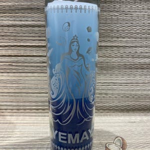 Blue and White Yemaya Candle - Spiritual Goddess Energy